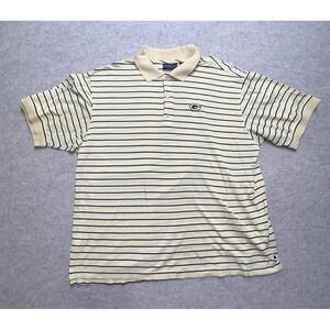 Bobby Jones Player Mens Large Yellow Black Stripe Polo Shirt Golf‎ GB Packers